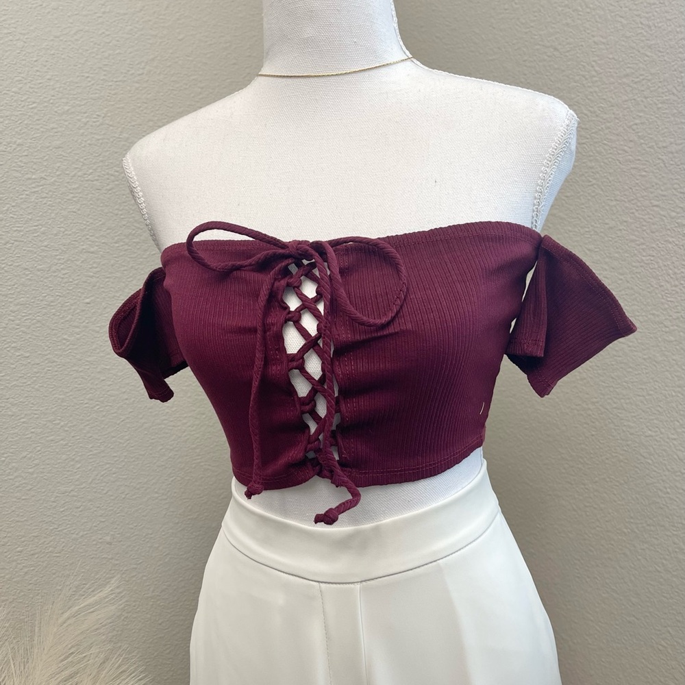 NWT - Better Be - Maroon Crop Top